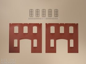 auhagen 80518 Wanden 2391A rood, industrieel raam L auhagen 80518 Wanden 2391A rood, industrieel raam L