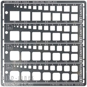 Tamiya Modeling Template "Vierkant 1-10mm" Tamiya Modeling Template "Vierkant 1-10mm"