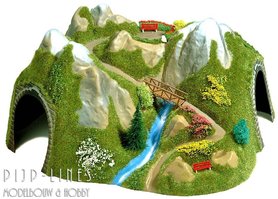 Spoortunnel in een bocht voor enkelspoor