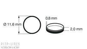 Antislipband 648001. Diameter 11,6mm - Breedte 2mm