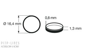 Antislipband 648007. Diameter 16,4mm - Breedte 1,3mm