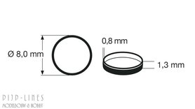 Antislipband 68009. Diameter 8mm - Breedte 1,3mm