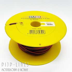 Draad 2-polig Rood/Zwart 25 meter 0,14 qmm