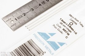 Micro Aluminium buis. 1.0mm x 0.1mm x 0.8mm