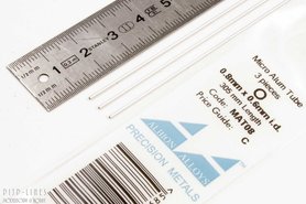 Micro Aluminium buis. 0.8mm x 0.1mm x 0.6mm