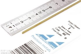 Messing I-profiel 2mm x 1mm Messing I-profiel 2mm x 1mm