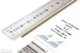 Messing U-profiel 1,5mm x 1,5mm Messing U-profiel 1,5mm x 1,5mm