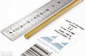 Messing U-profiel 4 mm x 4 mm Messing U-profiel 4 mm x 4 mm