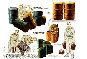 WWII Diorama set Vaten en Jerrycans WWII Diorama set Vaten en Jerrycans