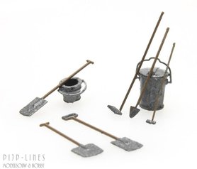 Spade x2, bats, hark en schoffel