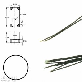 Witte led aan draad (5 stuks)
