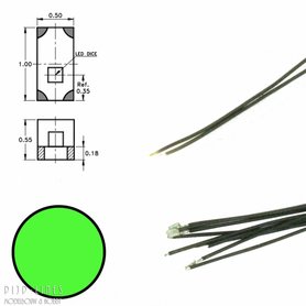 Groene led aan draad (5 stuks)